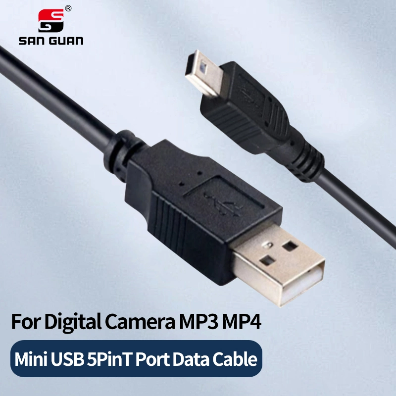 Sanguan Male a to Mini B 5 Pin Charging Cable USB T Port Data Cable for Digital Cameras MP3 MP4 Video Player