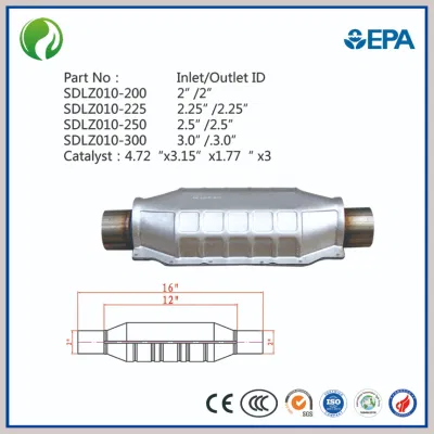 Convertisseur catalytique universel haute performance en OBD/Euro 2/Euro 3/Euro 4/Euro 5 pour les pièces automobiles du système d'échappement