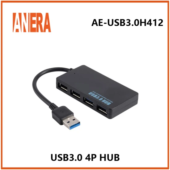 Factory Direct 4 ports USB3.0 Hub 5gbps Portable Compact avec câble